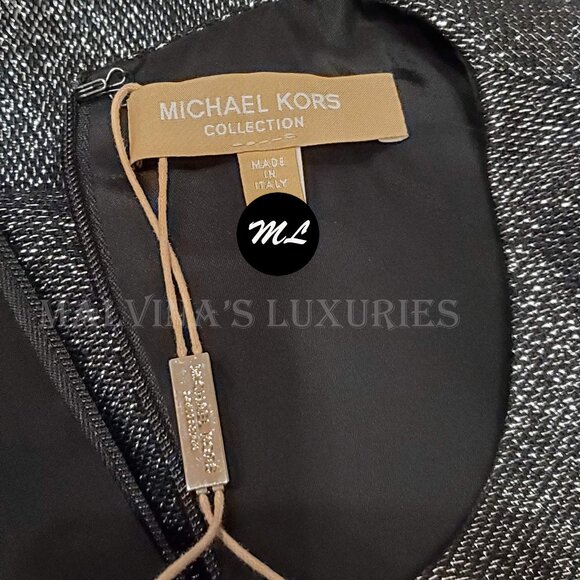 MICHAEL KORS COLLECTION DRESS WOOL LONG SLEEVE CASCADE ASYMMETRIC sz US 6 - Picture 5 of 8